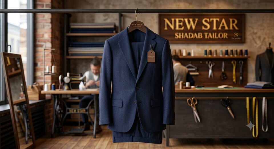 Premium navy blazer at New Star Shadab Tailor