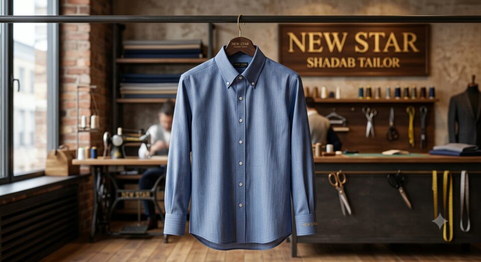 Premium custom-stitched shirt at New Star Shadab Tailor